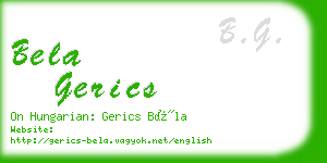 bela gerics business card